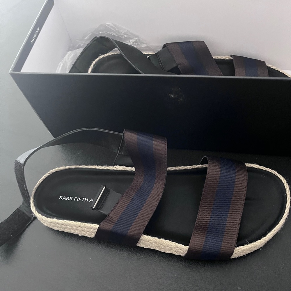 Saks Fifth Avenue Brown and Navy Footwear